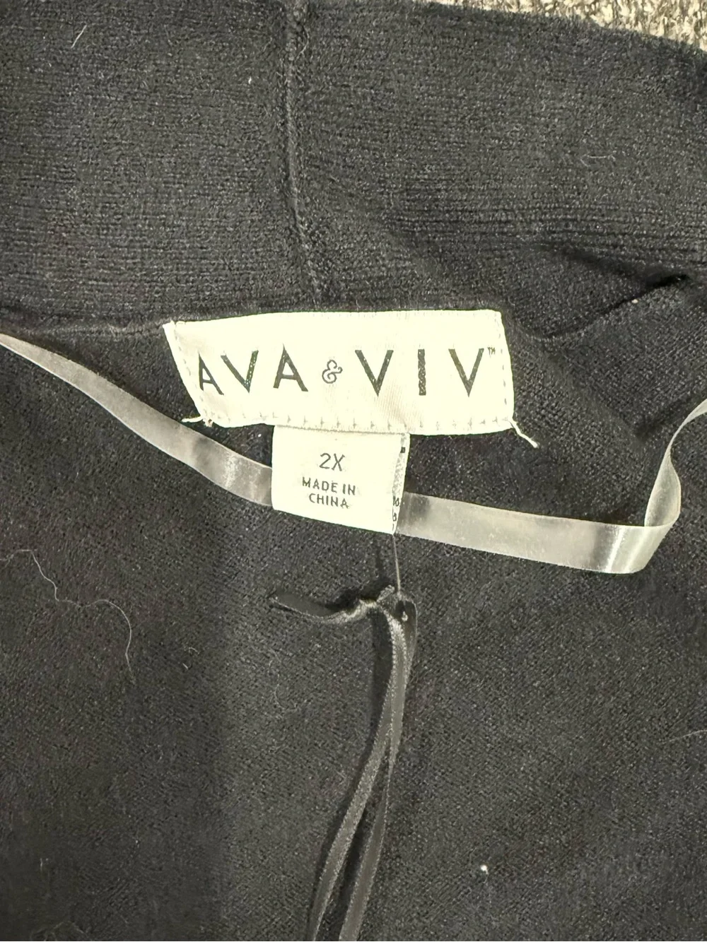 Ava & Viv Black Long Open-Front Cardigan
